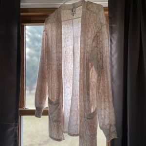 Brown and white cardigan